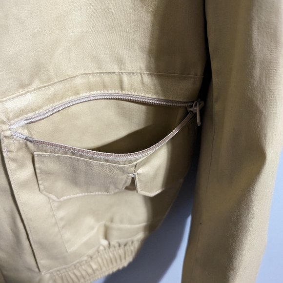 NWT Symax Vintage cream bomber jacket double pockets size 36 - Picture 11 of 12
